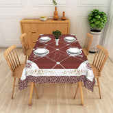 Lofaris Retro Floral Tablecloth with Brown Flowers on White for Vintage 70s and Farmhouse Kitchen Decor